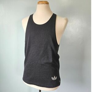 Vintage Adidas Trefoil Tank Top Singlet Mens Medium Black Sleeveless Made in USA